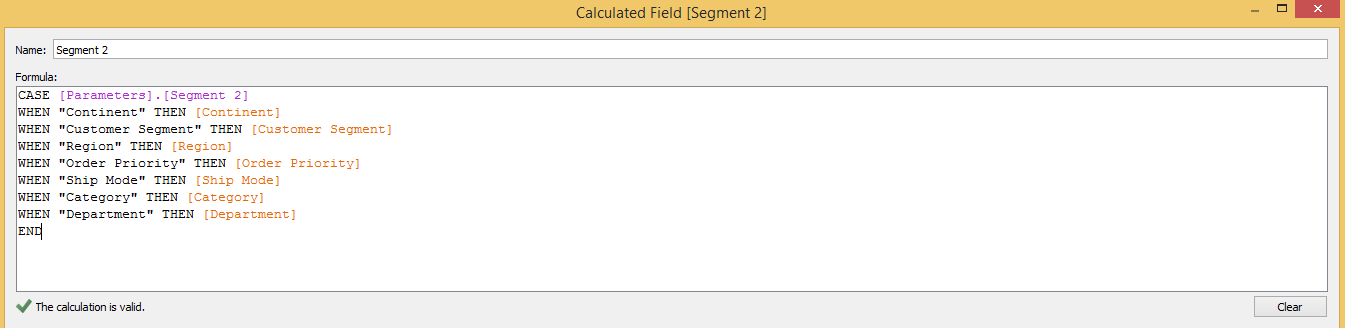 Segment 2 Calculated Field in Tableau
