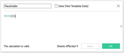 Tableau Placeholder Calculated Field